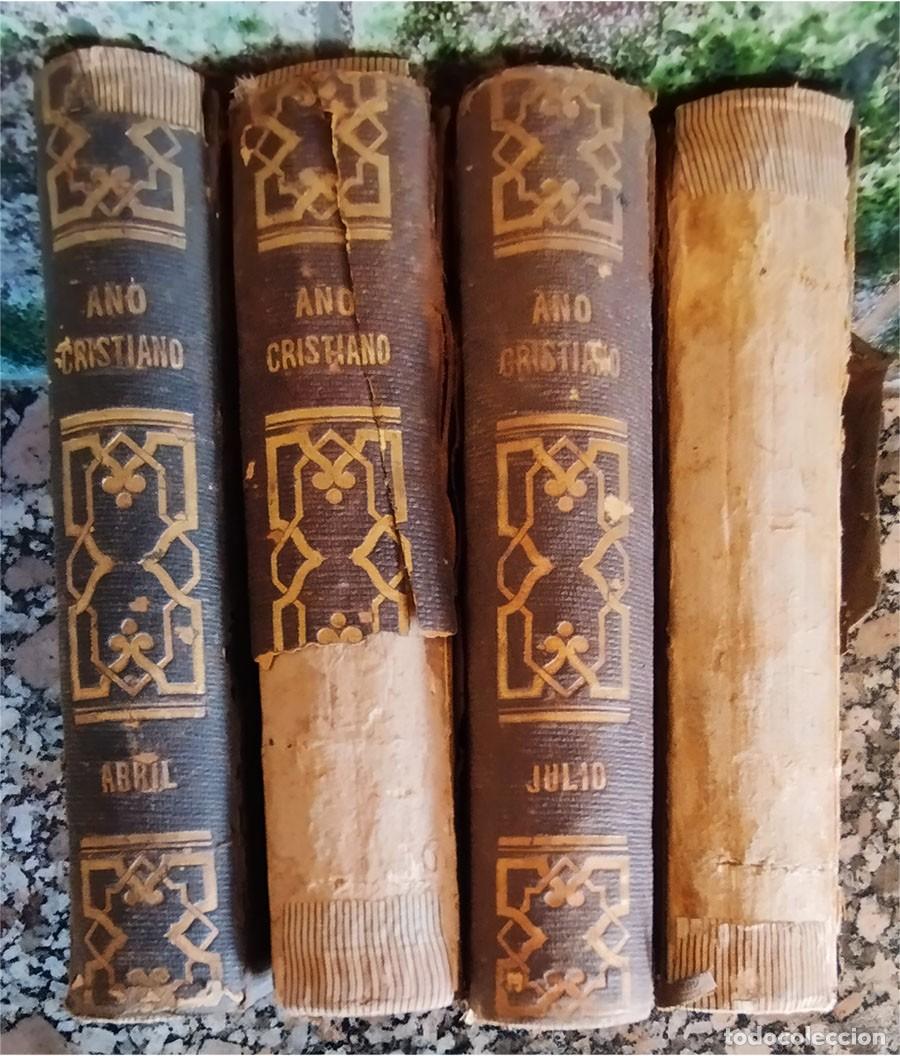 Libros antiguos: A&Ntilde;O CRISTIANO P. CROISSET CON LOS SANTOS Y BIOGRAFIAS DIA A DIA Ed. 1863 4 TOMOS ABRIL-MAYO-JUNIO-JU