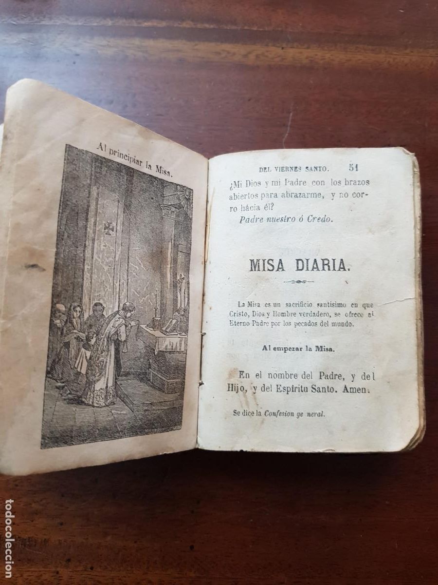 Libros antiguos: ANTIGUO LIBRO RELIGIOSO-TAPAS DE PIEL - Foto 5