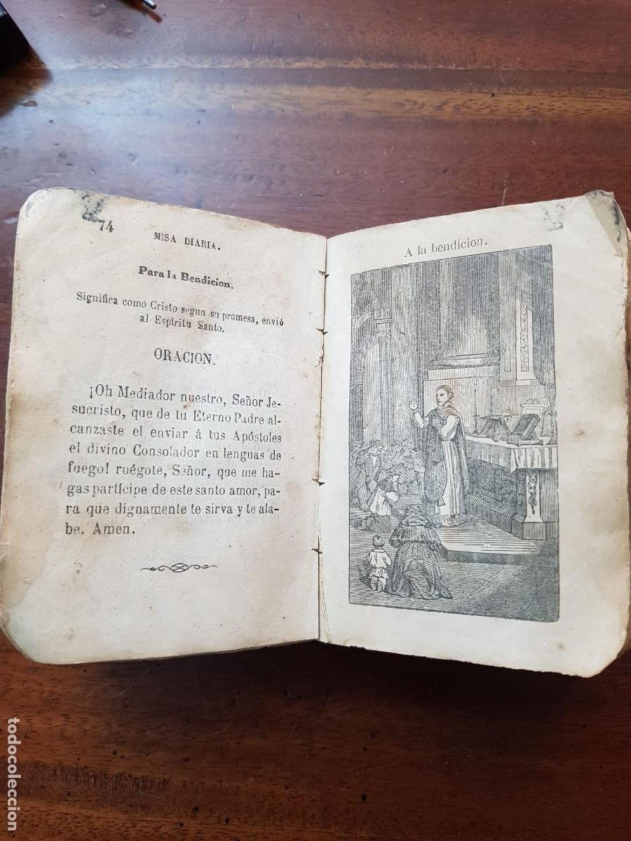 Libros antiguos: ANTIGUO LIBRO RELIGIOSO-TAPAS DE PIEL - Foto 6