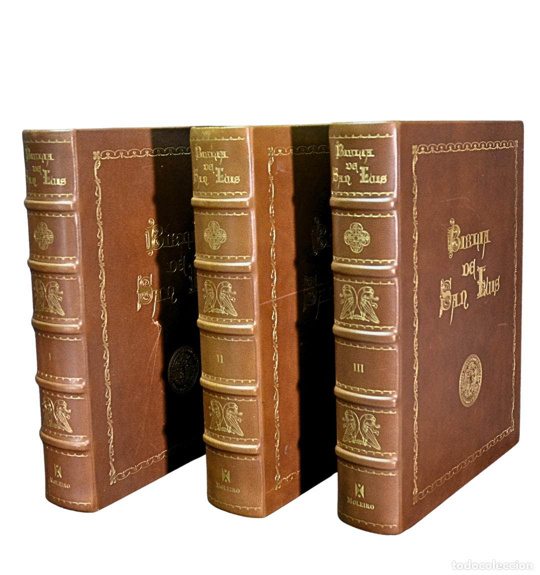 Libros antiguos: Biblia de San Luis &mdash; M. Moleiro Editor 3 facs&iacute;mil+2 libros de estudio &middot; Ejemplar n&ordm; 509