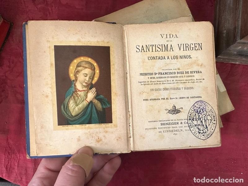 Libros antiguos: VIDA DE LA SANT&Iacute;SIMA VIRGEN CONTADA A LOS NI&Ntilde;OS, FRANCISCO DIEZ DE RIVERA, CARTAGENA 1890, GRABADOS