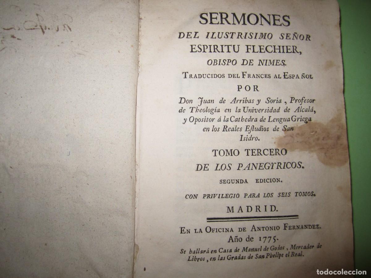Libros antiguos: SERMONES DEL ILUSTRISIMO SE&Ntilde;OR ESPIRITU FLECHIER 1775 MADRID TOMO TERCERO- 2&ordf; EDICION