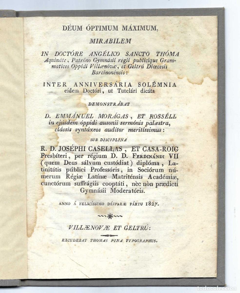 Libros antiguos: D&Eacute;UM &Oacute;PTIMUM M&Aacute;XIMUM MIRABILEM. EMMANUEL MORAGAS. VILLANUEVA Y GERTRU. 1827