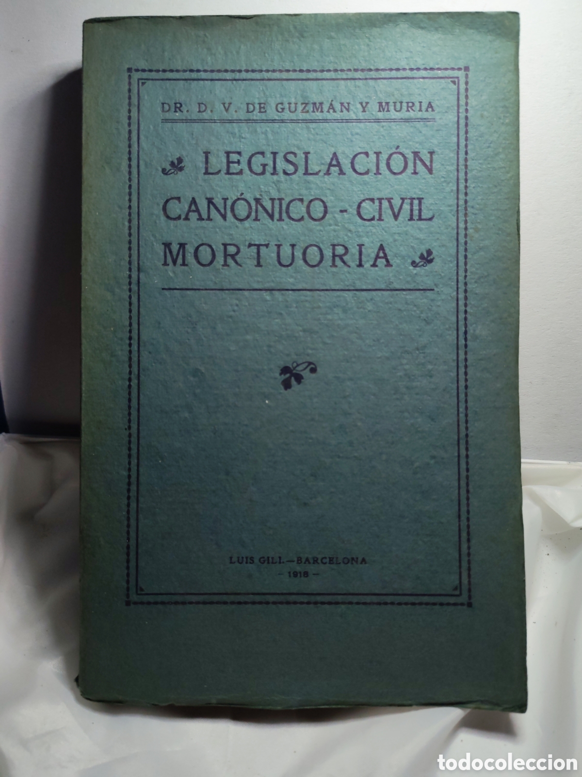 Libros antiguos: LEGISLACION CANONICO CIVIL MORTUORIA. Dr. D.V.Guzman y Murcia, 1918.