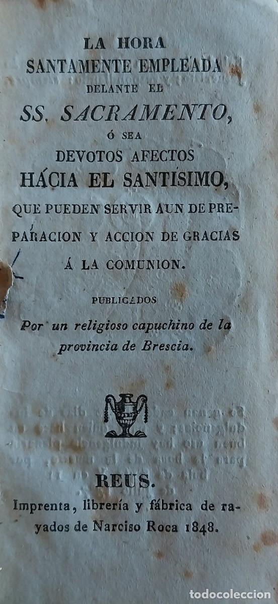Old books: Librito religioso impreso en Reus en 1848.