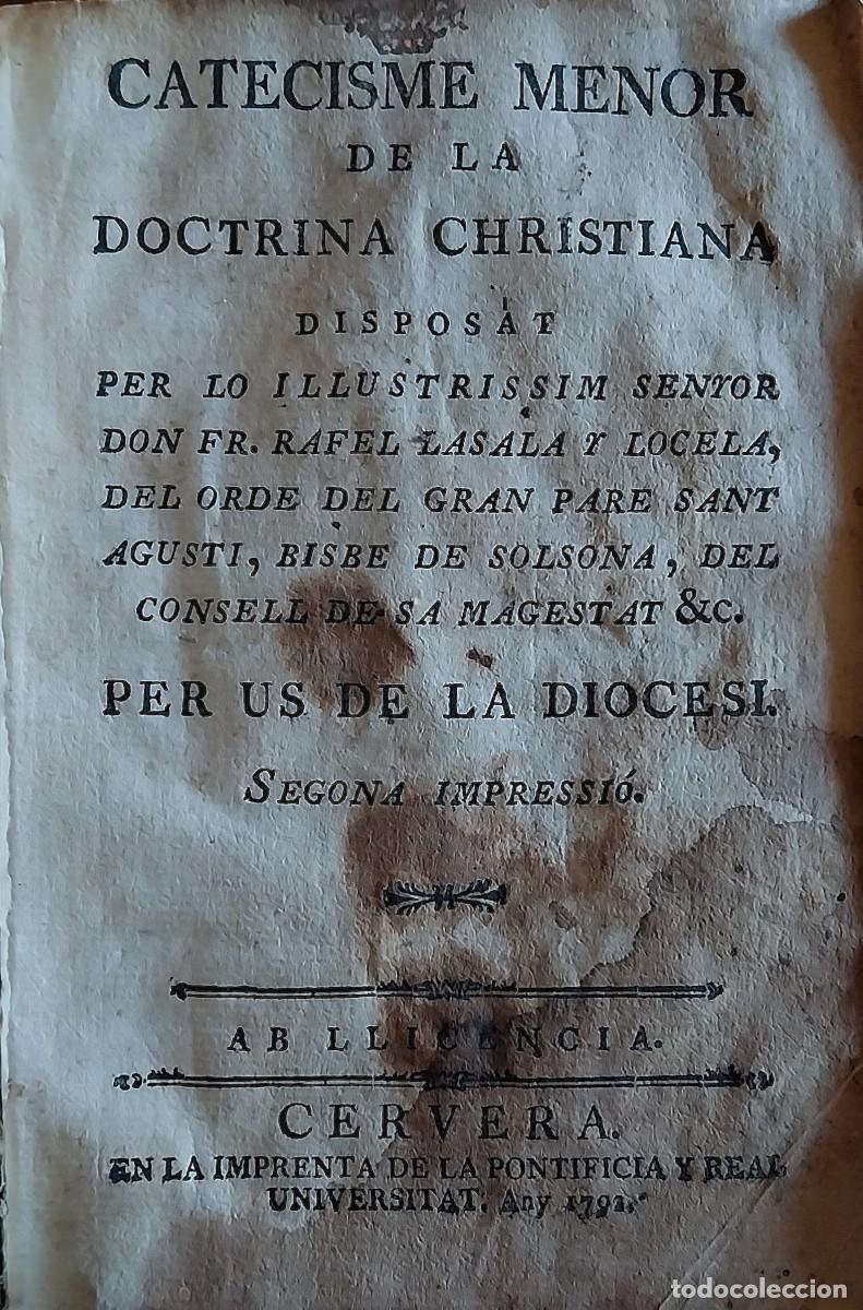 Old books: Catecisme menor de la doctrina christiana. Cervera, 1792. Pergamino.