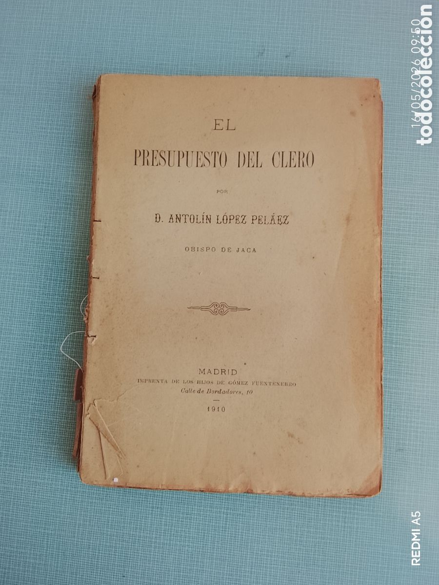 Libros antiguos: Interesante libro: El presupuesto del Clero en el a&ntilde;o 1910.