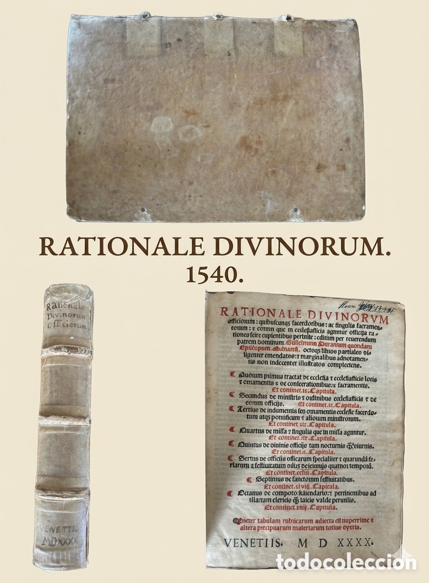 Livres anciens: RATIONALE DIVINORUM OFFICIORUM GUILLERMUM DURANTUM. G&Oacute;TICO VENECIANO DE 1540! HERMOS&Iacute;SIMO EJEMPLAR