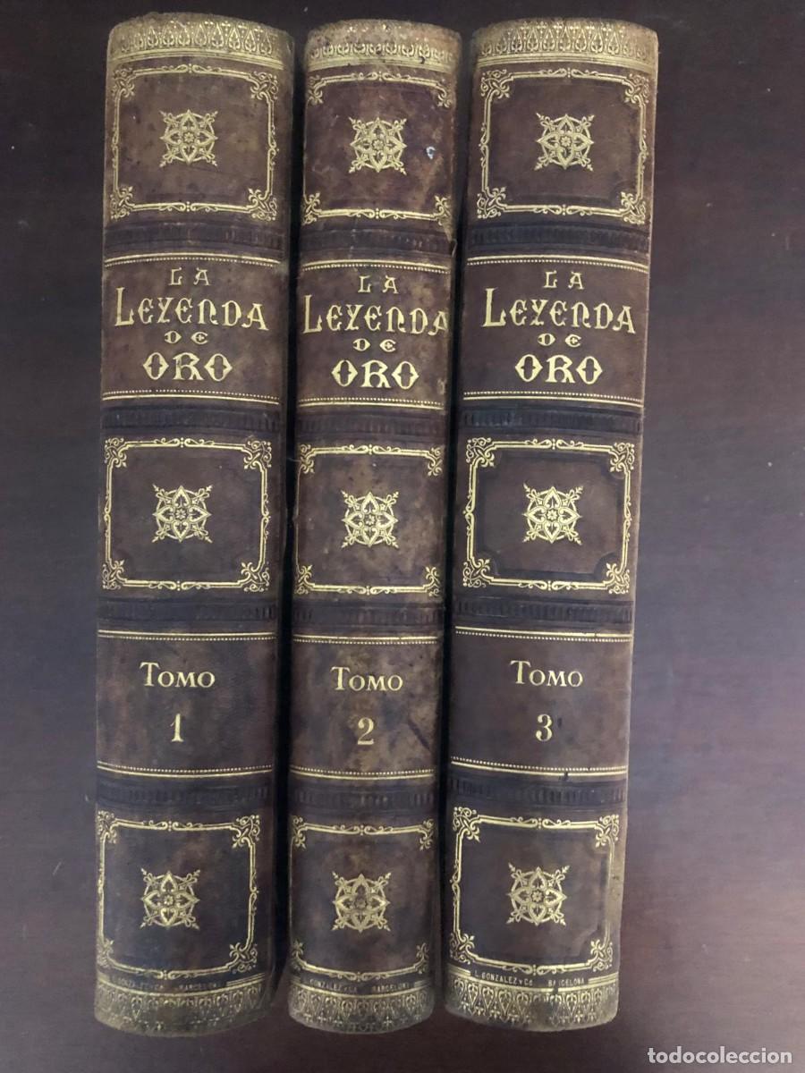 Libros antiguos: La Leyenda de Oro. Eduardo Vilarrasa. Obra Completa 4 Tomos. Cromolitografias Oro. Antiguo 1896/97