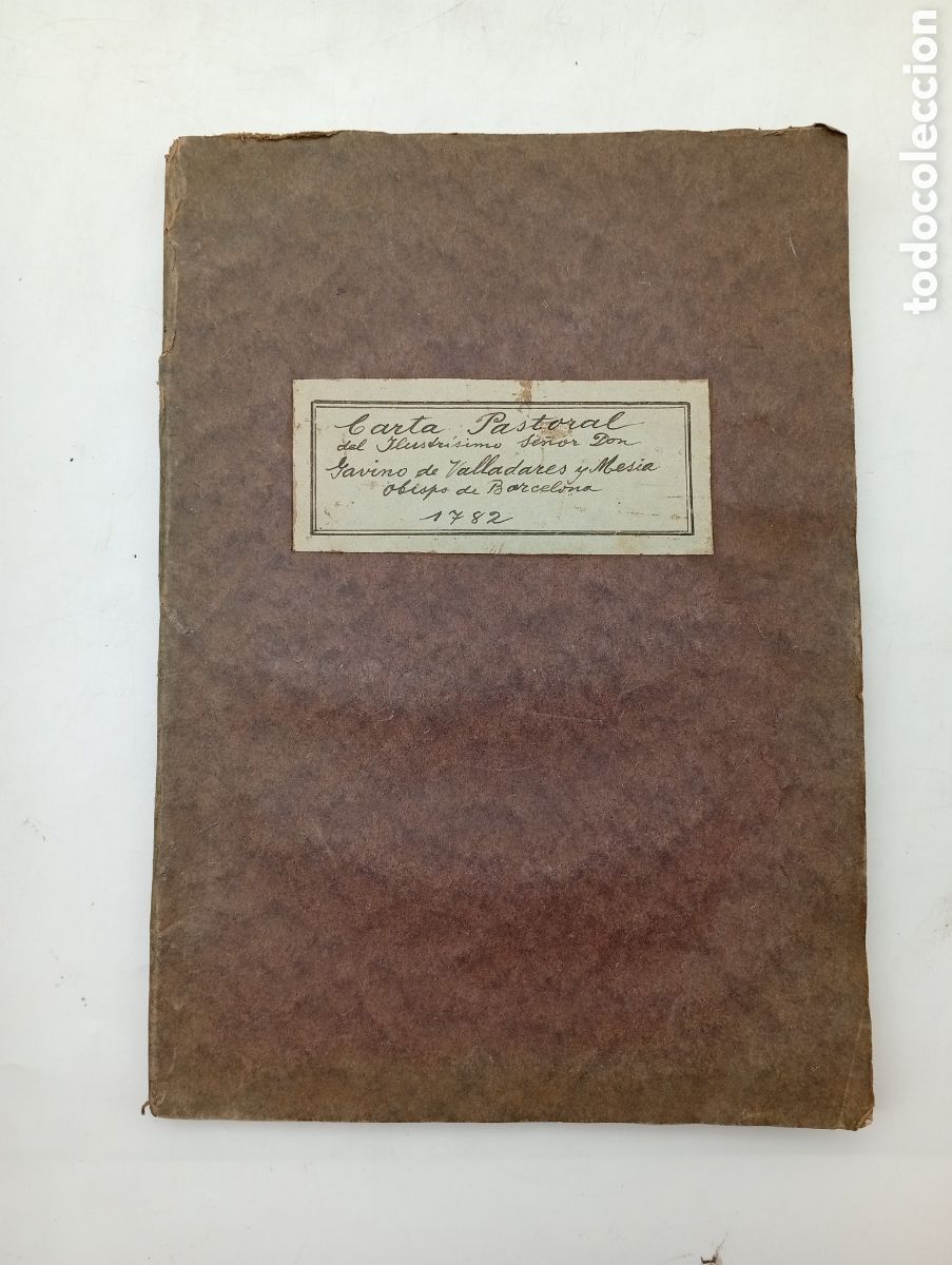 Old books: Carta pastoral Don Gabino Obispo de Barcelona 1782