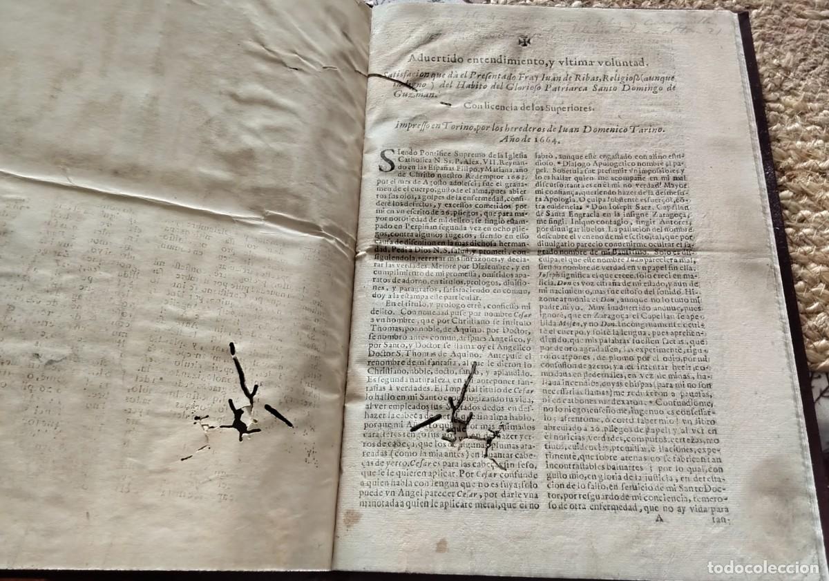 Libros antiguos: Retractaci&oacute;n de Fray Juan de Ribas contra los Jesuitas.A&ntilde;o 1664