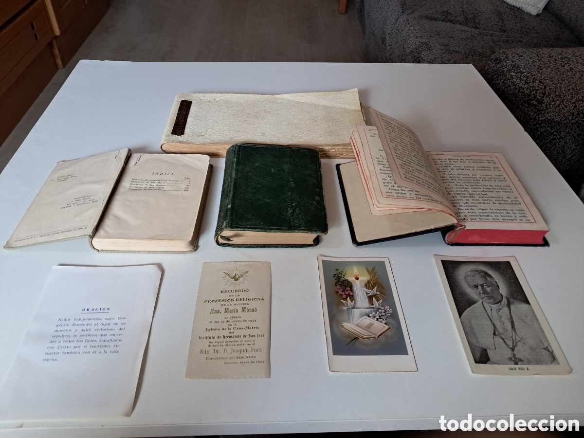 Libri antichi: 3 libros religiosos en espa&ntilde;ol a&ntilde;os 40 y 50 y un cantoral antiguo,tambien oraciones y estampas antig