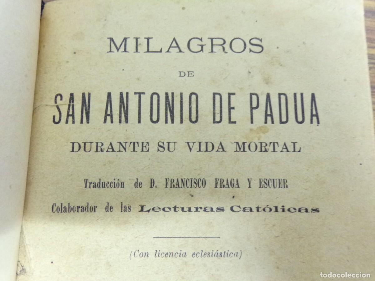 Libros antiguos: ESTAMOS LIQUIDANDO. milagros de san antonio de padua. lecturas cat&oacute;licas. sarria barcelona 1901