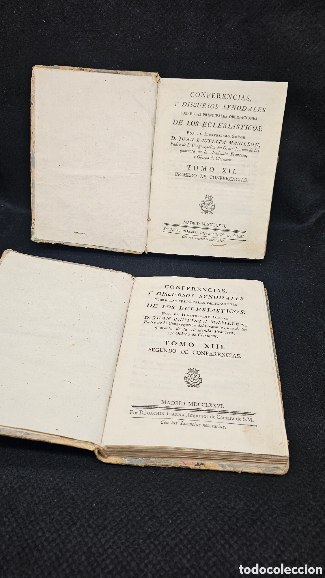 Libros antiguos: 2 tomos 1776 CONFERENCIAS Y DISCURSOS SYNODALES DE LOS ECLESIASTICOS