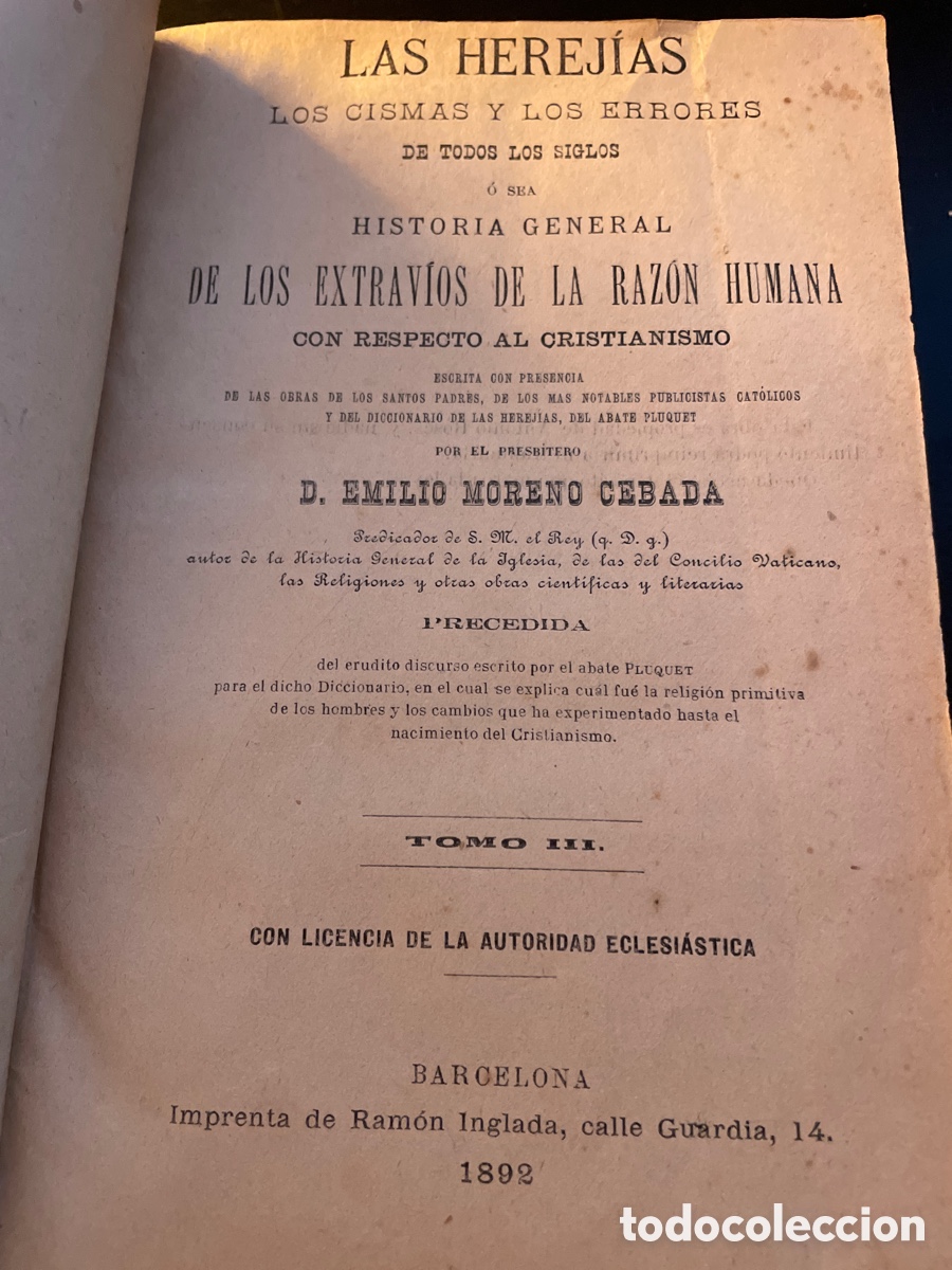 Antiquarische B&uuml;cher: Las herej&iacute;as los cismas y los errores