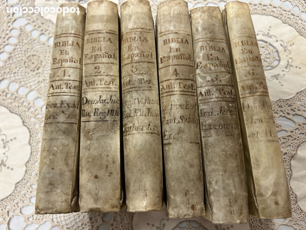 Livros antigos: Bibila completa encuadernada en pergamino