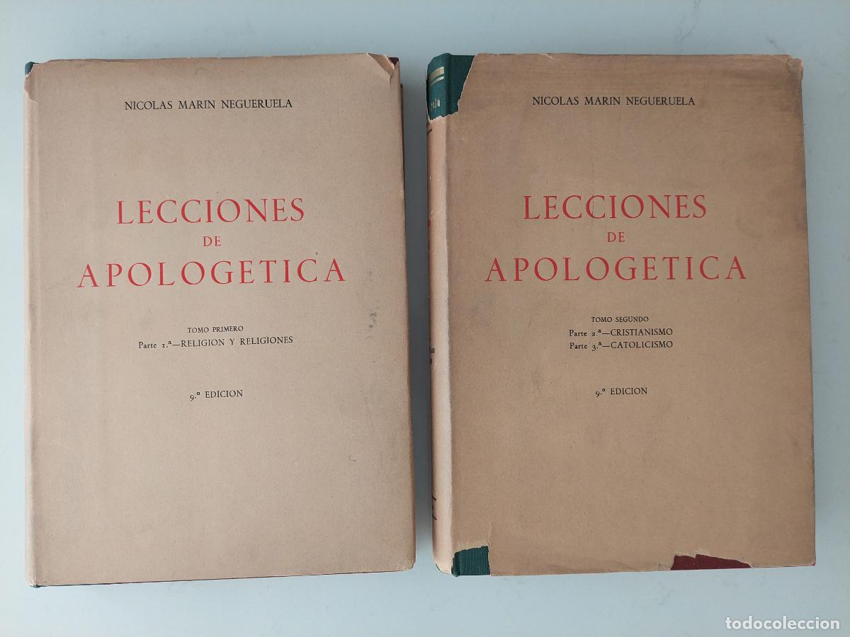 Libros antiguos: Lecciones de apolog&eacute;tica - Mar&iacute;n Negueruela, Nicol&aacute;s