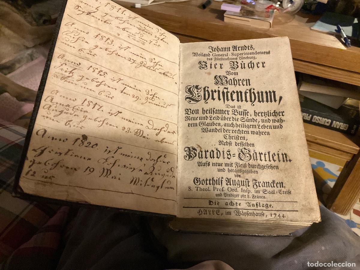 Libros antiguos: Vier B&uuml;cher vom Wahren Christenthum&rdquo; de Johann Arndt 1744