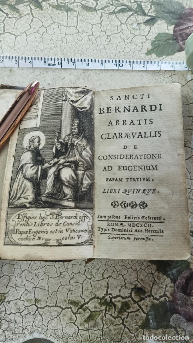 Libros antiguos: Libro miniatura antiguo 1692 Sancti Bernardi De Consideratione Roma MDCXCII