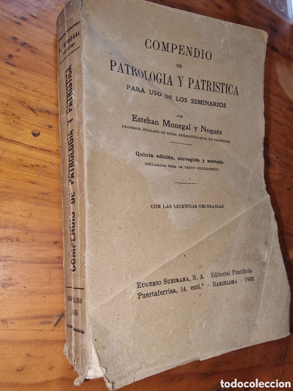 Libri antichi: Antiguo libro compendio patrologia y patristica, a&ntilde;o 1933