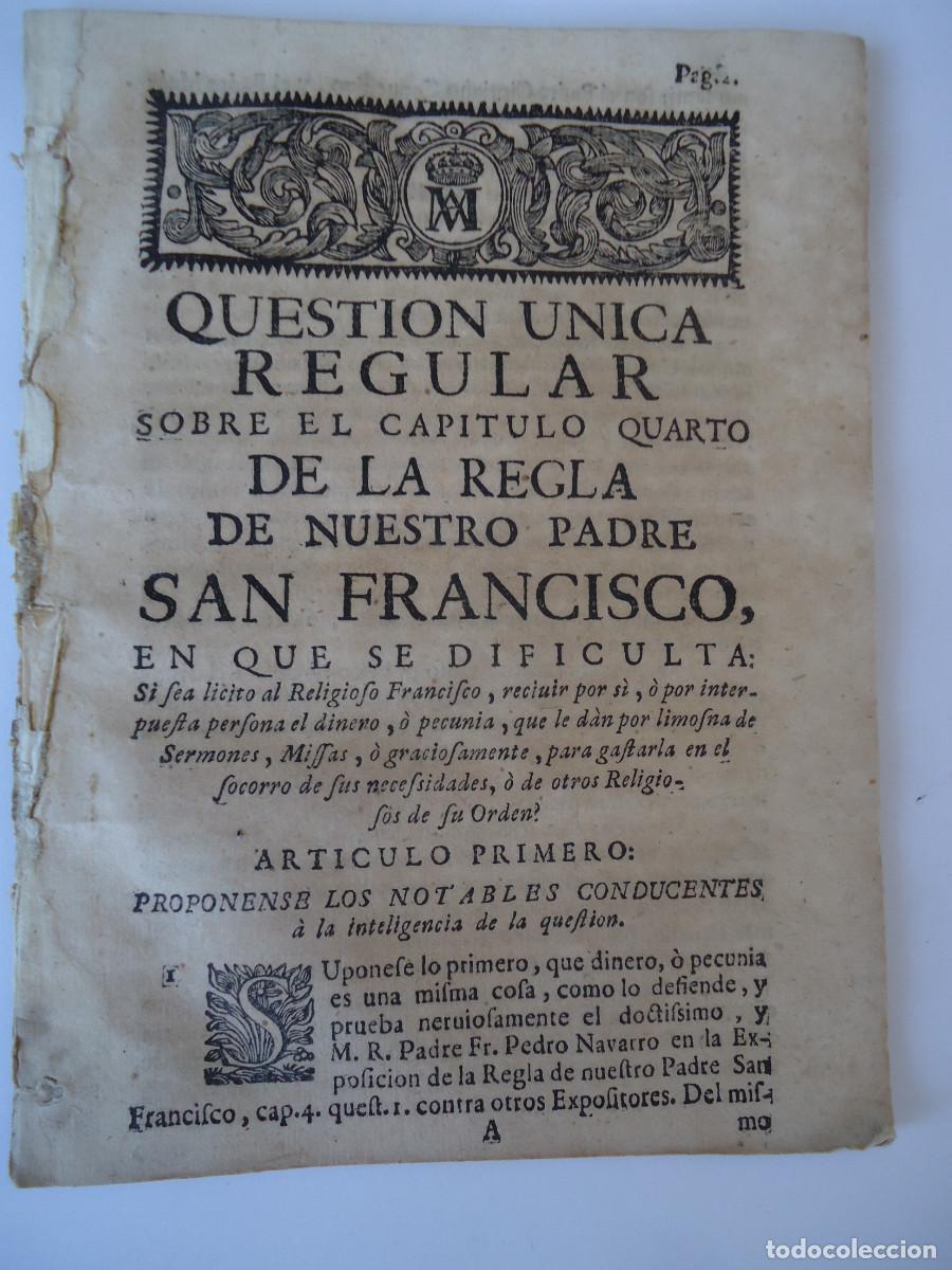 Old books: Orden de San Francisco. Sobre si es ll&iacute;cito recibir dinero o limosnas. Juan de Palomares. 1733