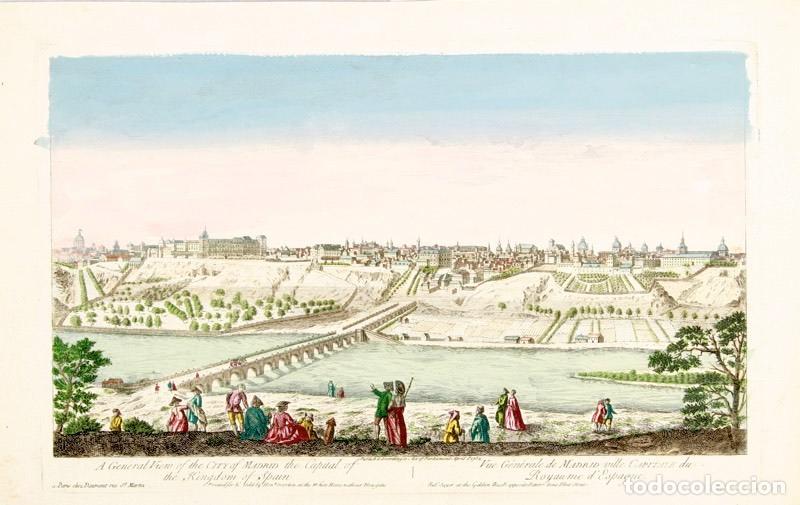 Antiquarische B&uuml;cher: GRAVURA S&Eacute;C. XVIII - A GENERAL VIEW OF THE CITY OF MADRID