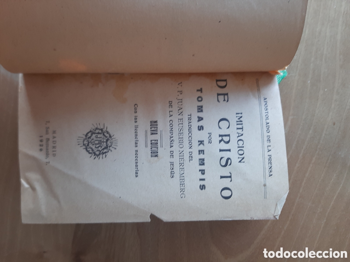 Libros antiguos: Imitaci&oacute;n de cristo, 1926
