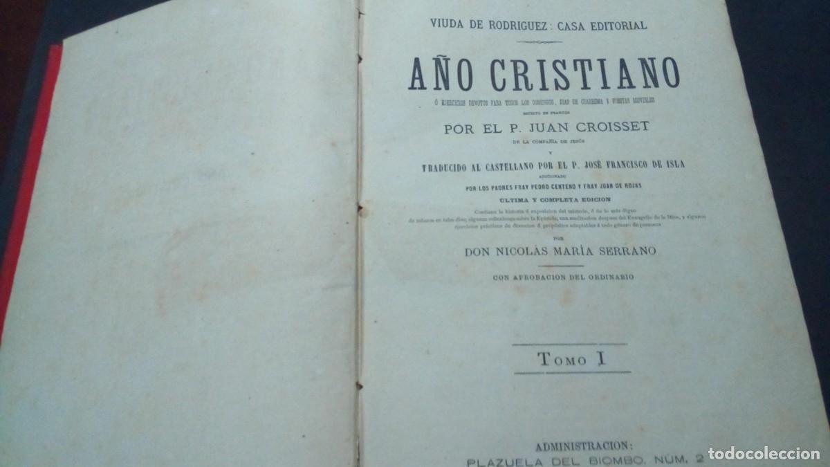 Libros antiguos: A&Ntilde;O CRISTIANO-POR EL P. JUAN CROISSET-TOMO I-1885-TAPA DURA-BUEN ESTADO-1014 P&Aacute;GINAS