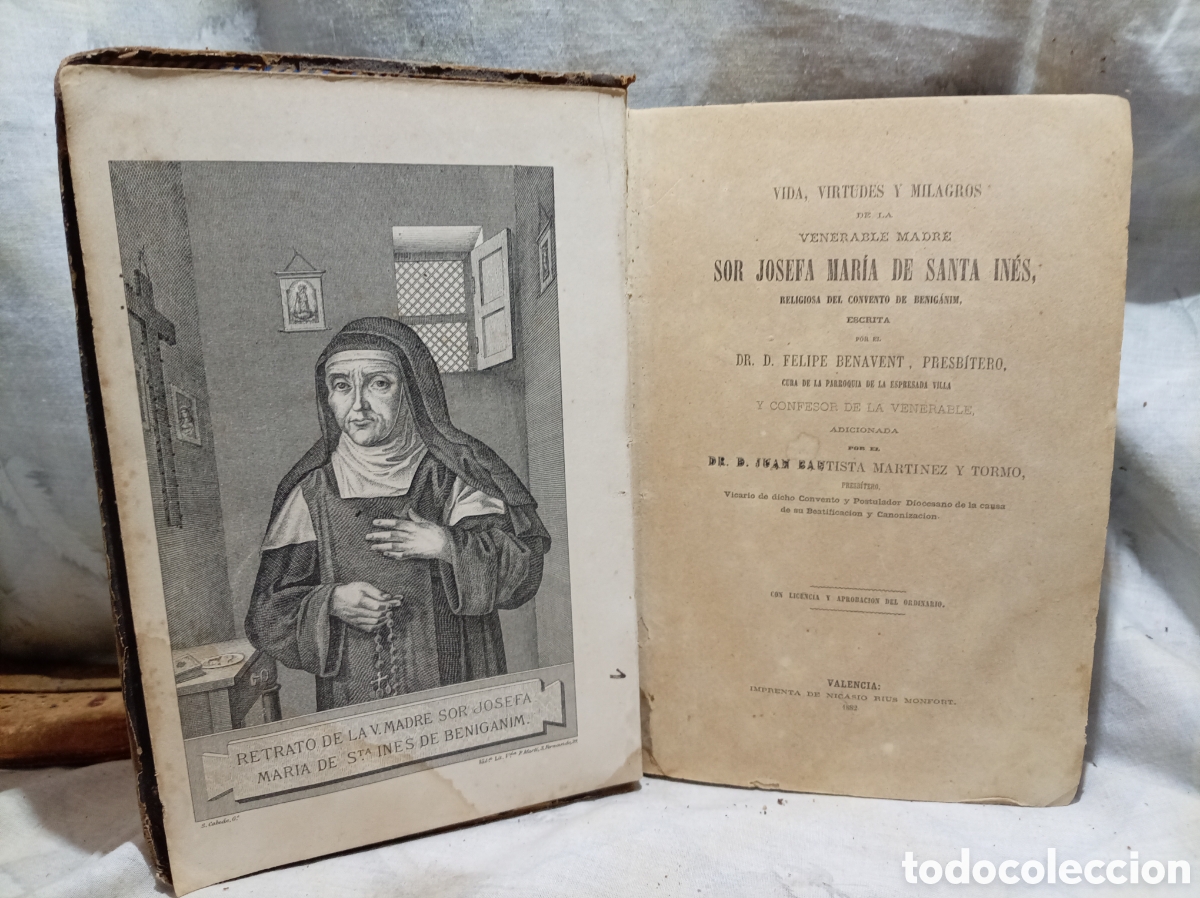 Libros antiguos: 1882, VIDA DE LA MADRE INES DE BENIGANIM DE BENAVENT, VALENCIA, IMPRENTA DE NICASIO RIUS MONFORT,