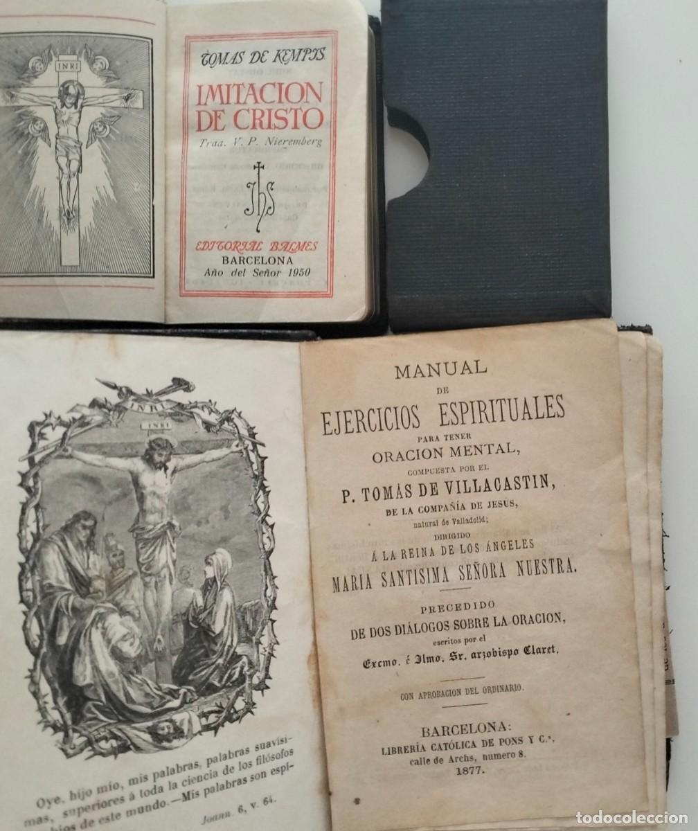 Libros antiguos: LOTE,KEMPIS IMITACION CRISTO + VILLACASTIN ORACI&Oacute;N MENTAL. 1877. Oportunidad.
