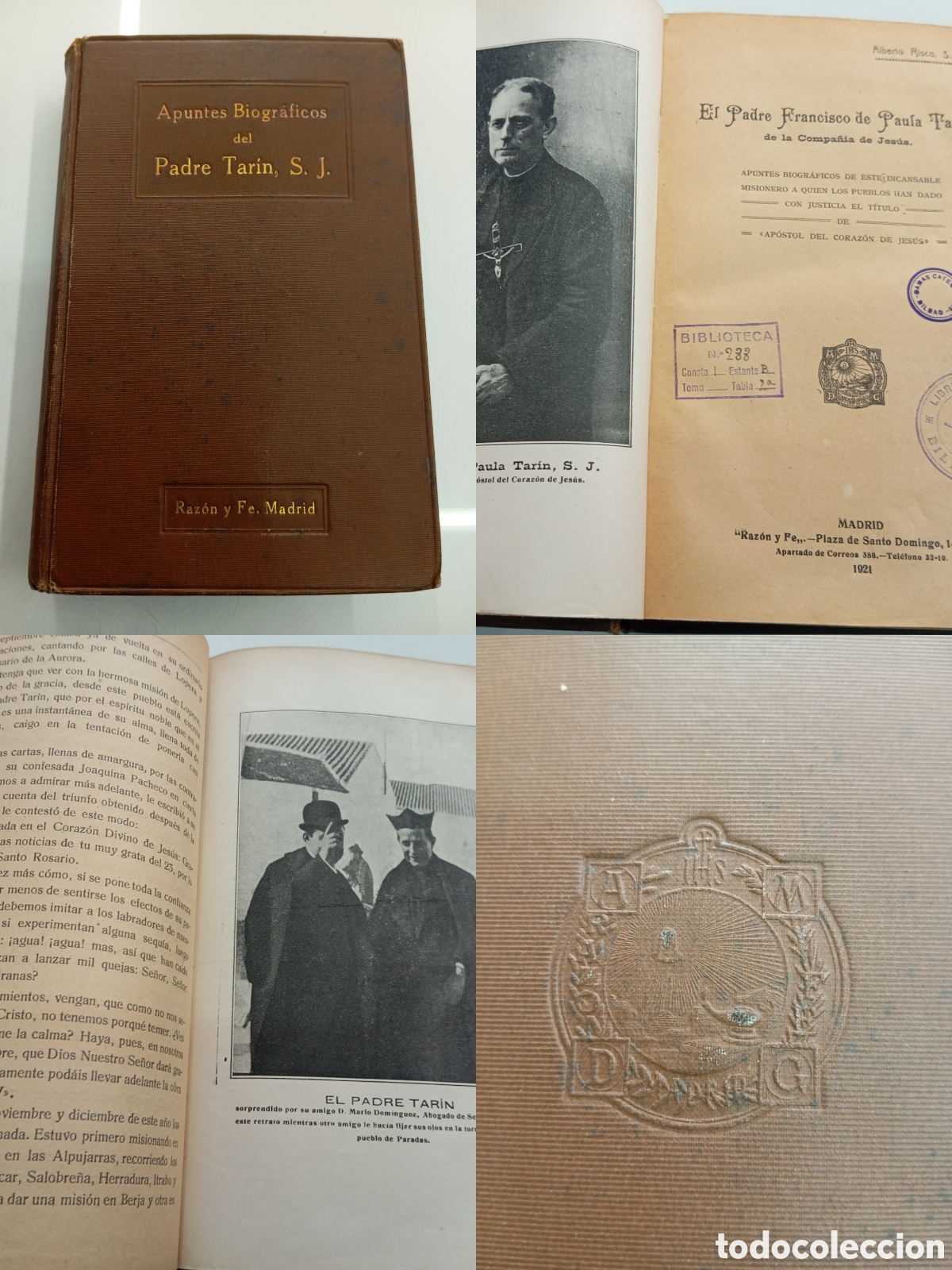 Libros antiguos: APUNTES BIOGRAFICOS DEL PADRE FRANCISCO DE PAULA TARIN S.J RAZON Y FE MADRID 1921 MISIONERO JESUITA
