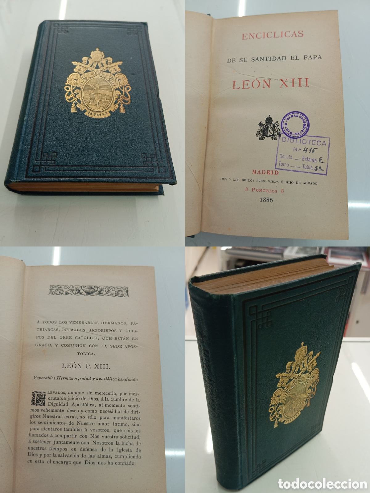 Libros antiguos: ENC&Iacute;CLICAS DE SU SANTIDAD EL PAPA LE&Oacute;N XIII - MADRID 1886 - EDICI&Oacute;N DE LUJO