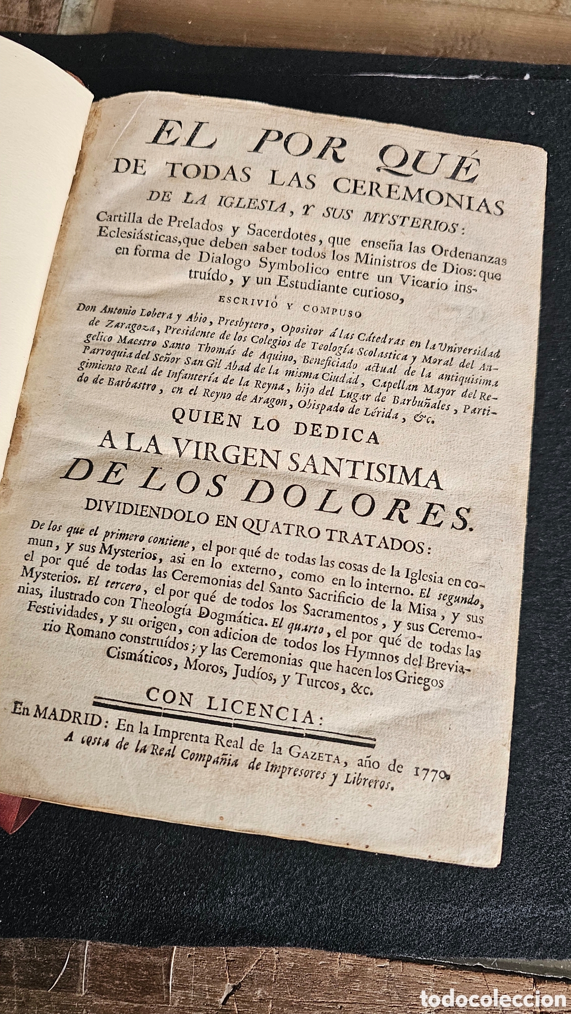 Antiquarische B&uuml;cher: 1770 El porqu&eacute; de todas las ceremonias de las iglesia y sus misterios