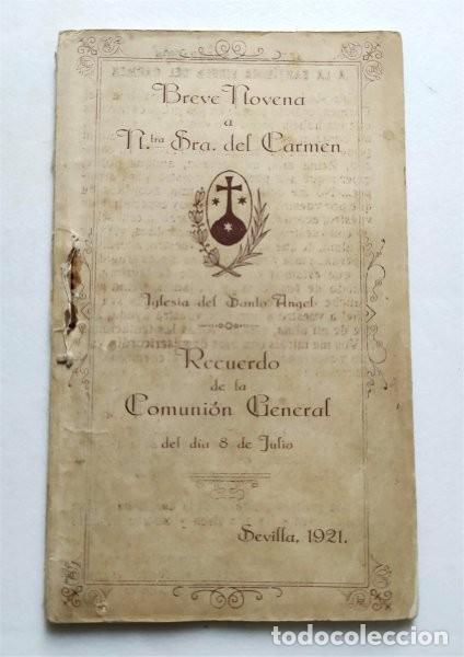 Old books: Novena a Ntra. Sra. del Carmen. Iglesia del Santo &Aacute;ngel. Sevilla, 1921