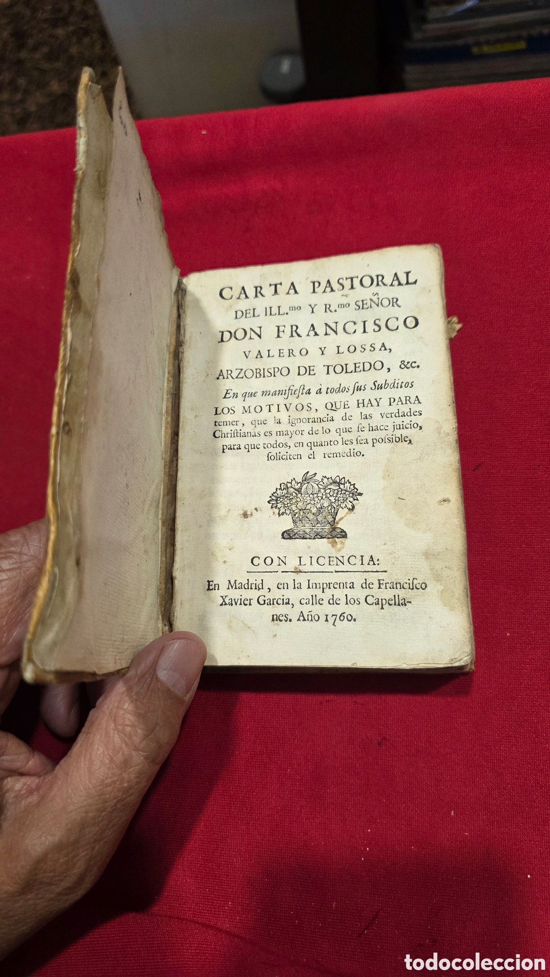 Libros antiguos: CARTA PASTORAL,SE&Ntilde;OR DON FRANCISCO VALERO Y LOSSA 1760