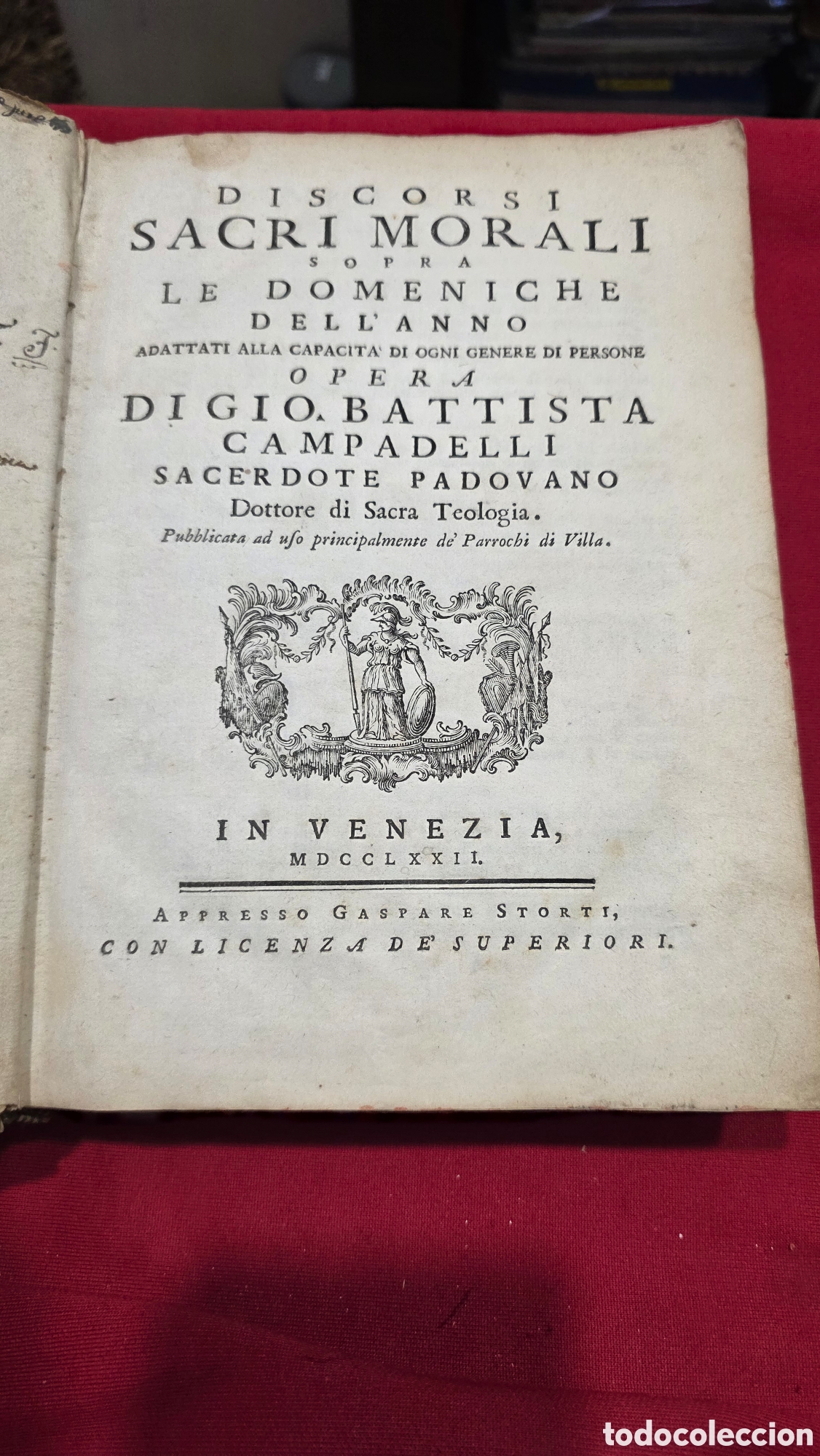 Libros antiguos: DISCORSI SACRI MORALI SOPRA LE DOMENICHE DEL L'ANO, contiene Manuscritos
