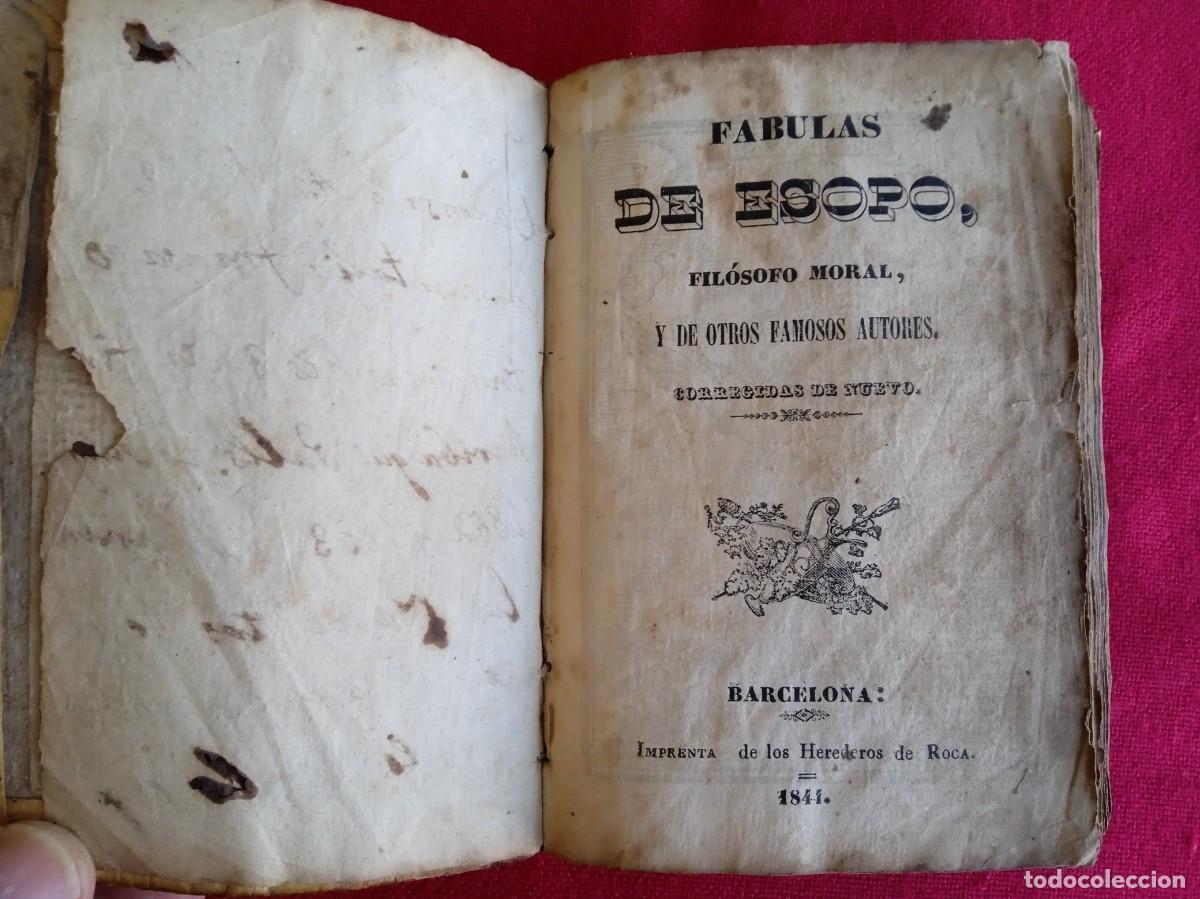 Libros antiguos: Libro antiguo F&aacute;bulas de Esopo 1844