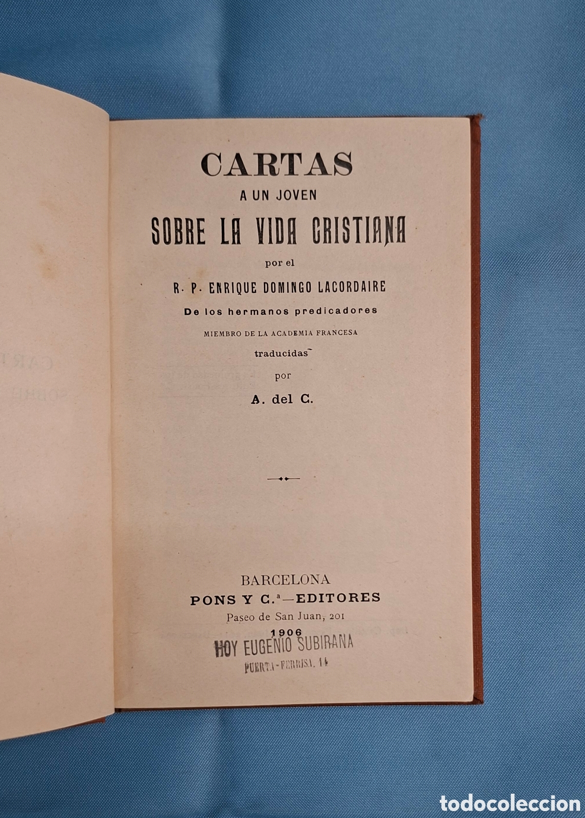Libros antiguos: Cartas a un joven sobre la vida cristiana (1906)