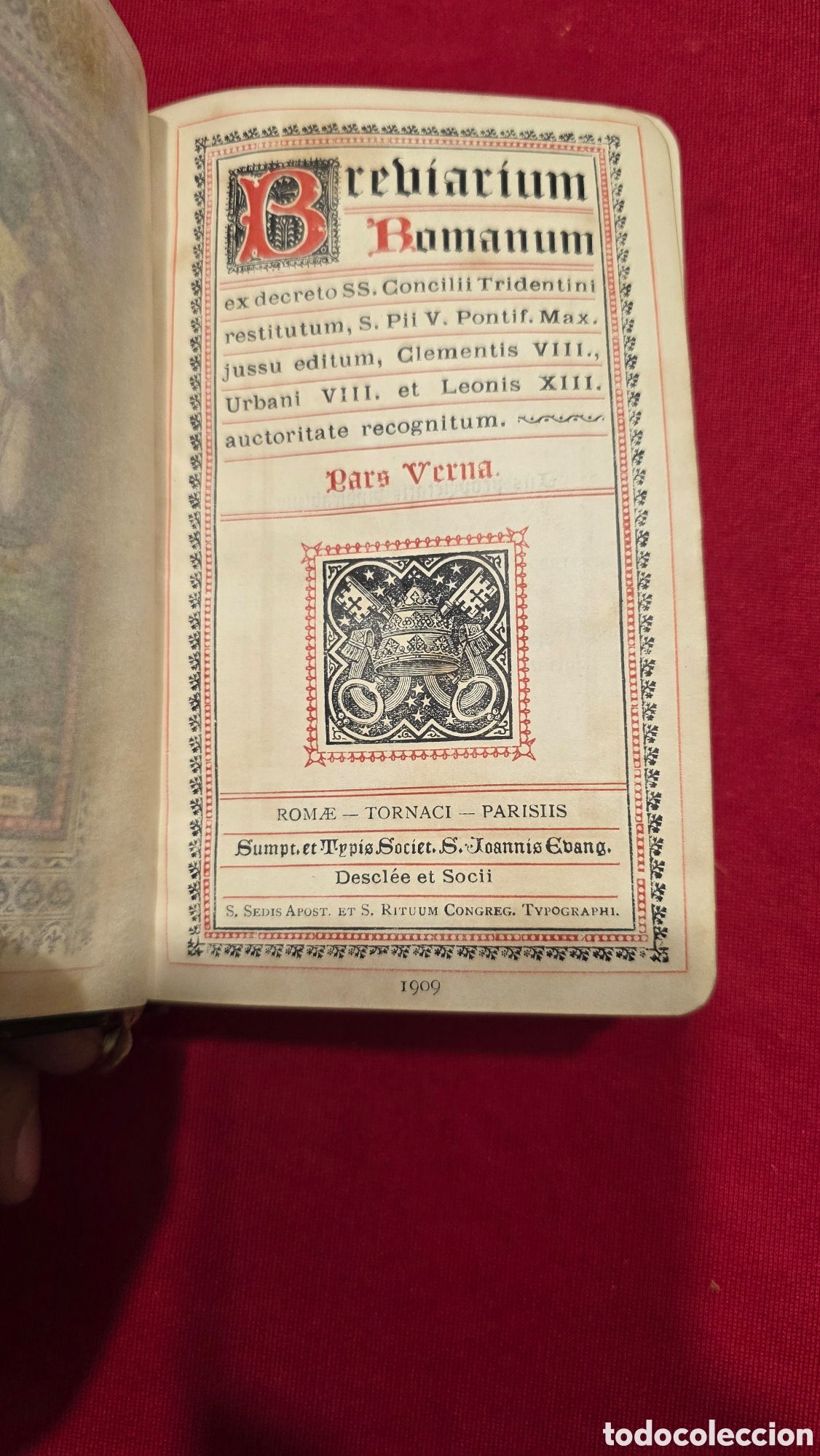 Old books: BREBIARIUM ROMANUM a&ntilde;o 1909