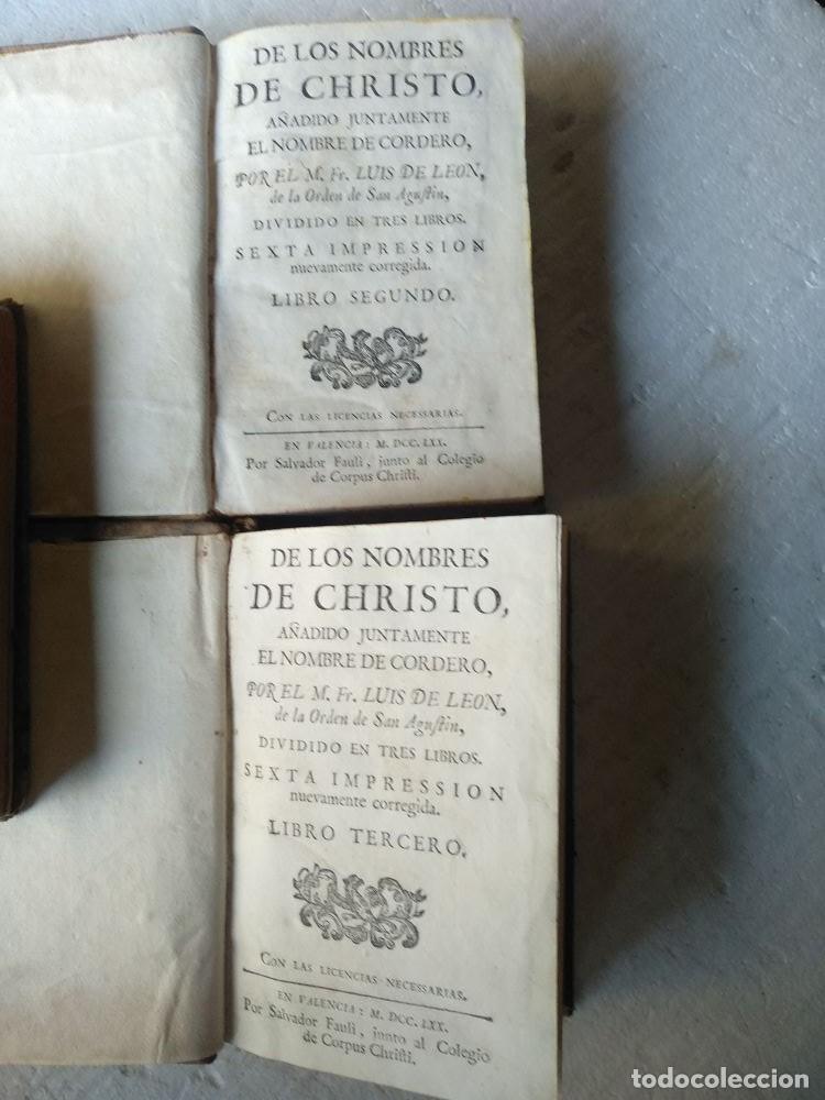 Antiquarische B&uuml;cher: fr LUIS DE LEON, DE LOS NOMBRES DE CHRISTO TOMO 2&ordm; y 3&ordm;, 1770