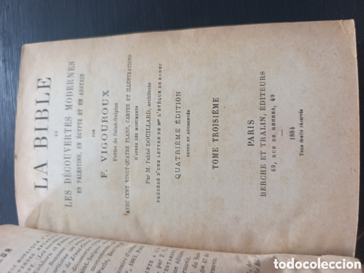 Old books: LA BIBLE ET LES D&Eacute;COUVERTES MODERNES EN PALESTINE, EN &Eacute;GYPTE ET EN ASSYRIE PAR F. VIGOUROUX