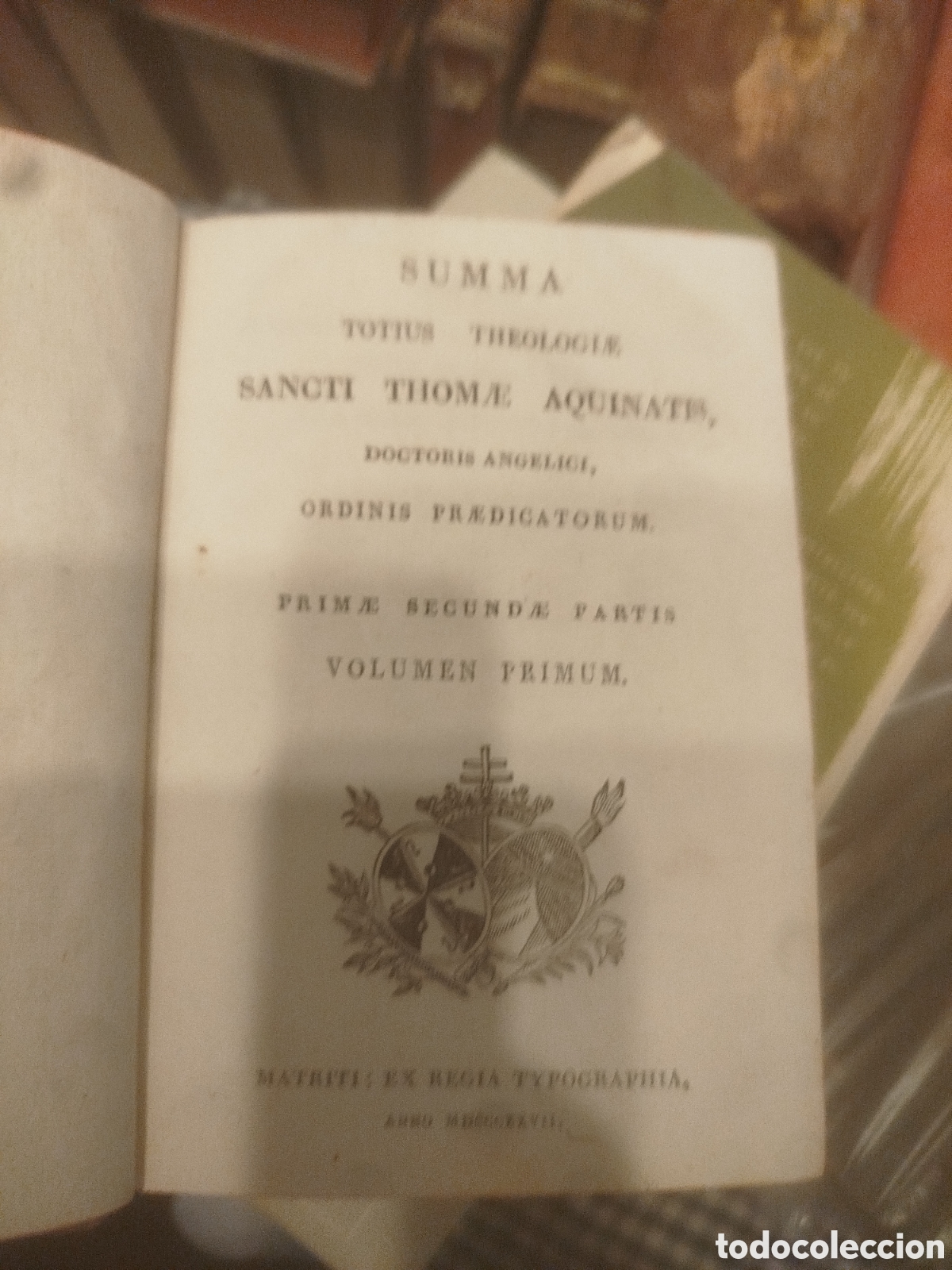Libros antiguos: Summa Totius Theologiae de Santo Tom&aacute;s de Aquino, impreso en Madrid por la Ex Regia Typographia en 1
