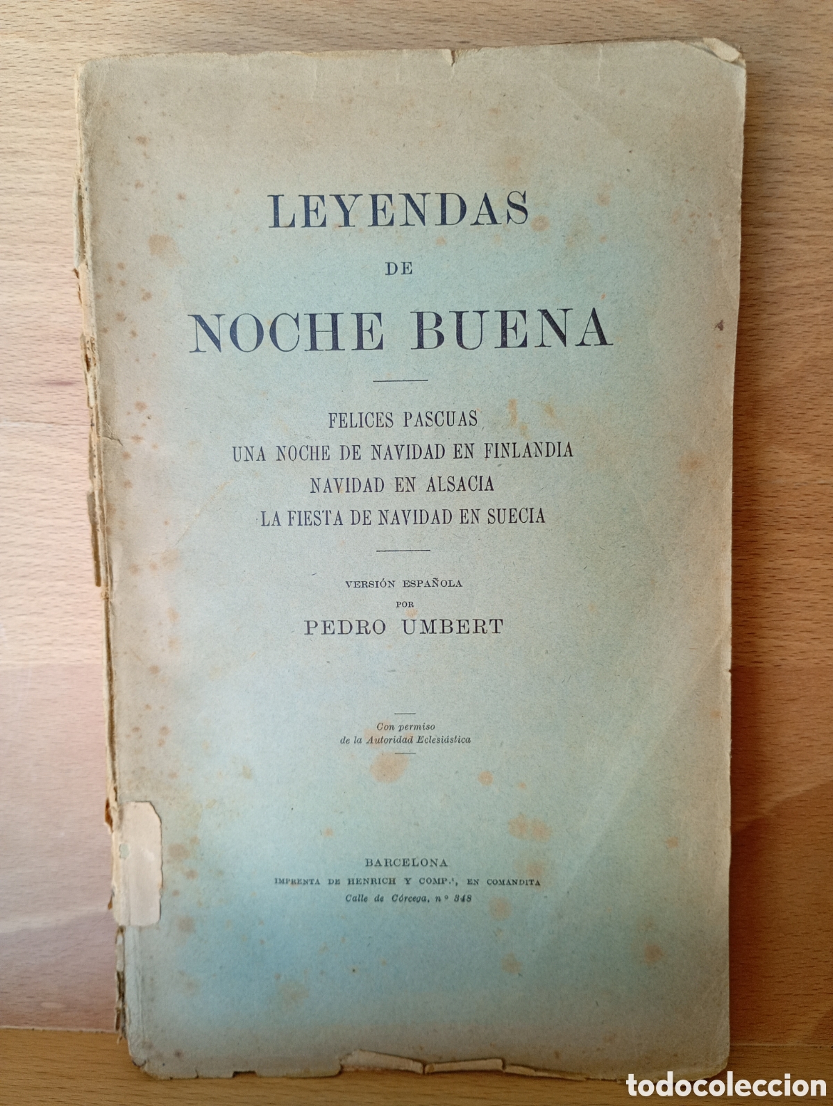 Libros antiguos: Leyendas de noche buena pedro umbert 1910