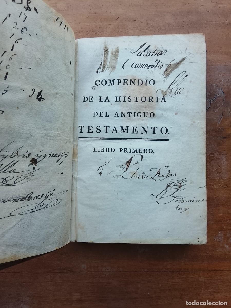 Libros antiguos: Compendio de la historia del antiguo testamento 1783 - Foto 3