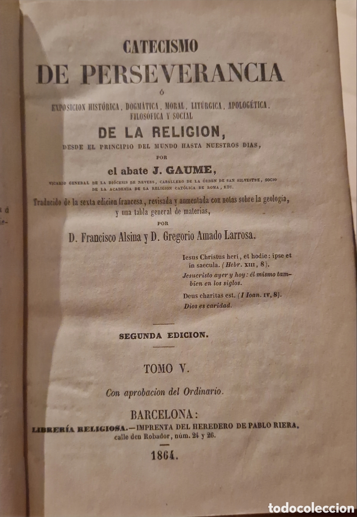 Libros antiguos: Catecismo de perseverancia