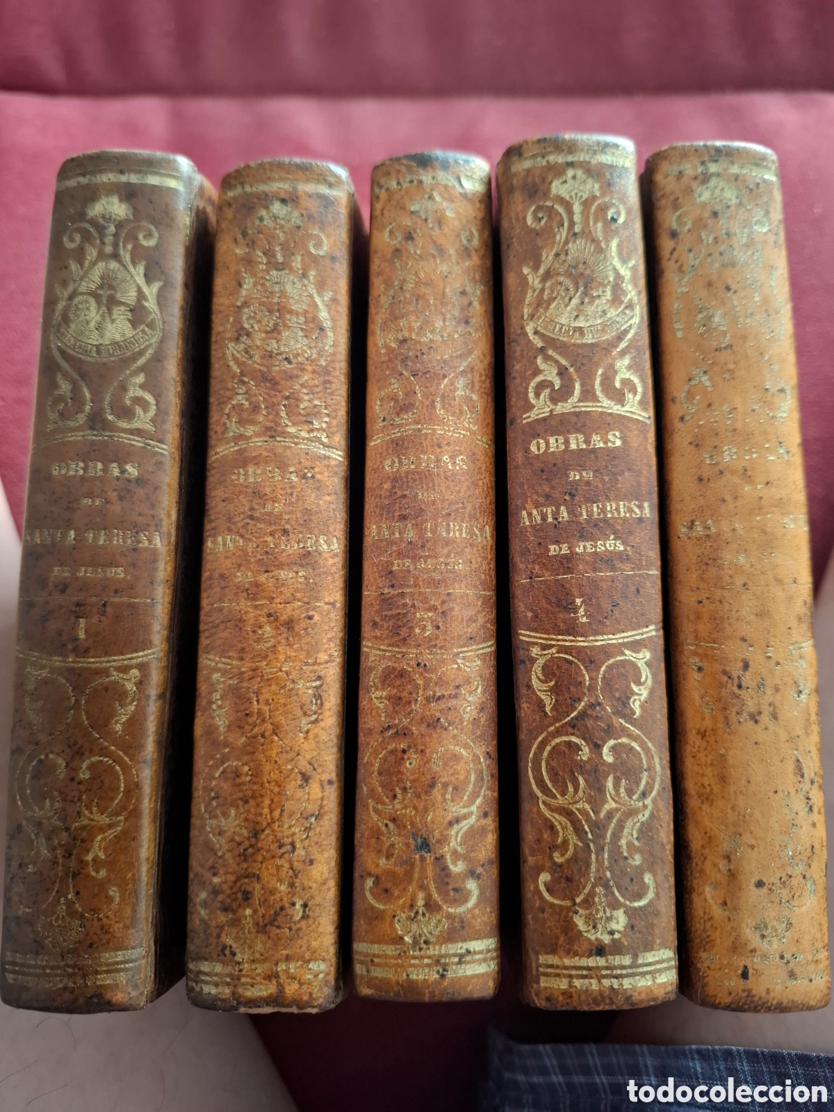 Libros antiguos: 5 LIBROS OBRA COMPLETA OBRAS DE SANTA TERESA DE JESUS AVILA A&Ntilde;O 1851 REFORMA DE LA ORDEN DEL CARMEN