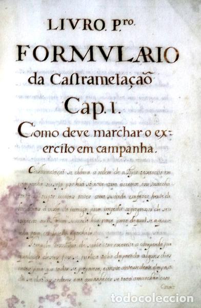 Old books: MANUSCRITO S&Eacute;C. XVIII � MILIT&Aacute;RIA - [MANUAL SOBRE CASTRAMETA&Ccedil;&Atilde;O E DEFEN&Ccedil;A DAS PRA&Ccedil;AS].