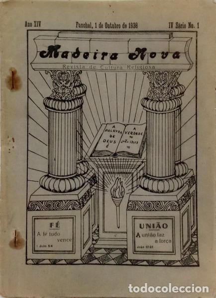 Libros antiguos: MADEIRA NOVA, ANO XIV, IV S&Eacute;RIE, N.&ordm; 1, OUTUBRO DE 1938.