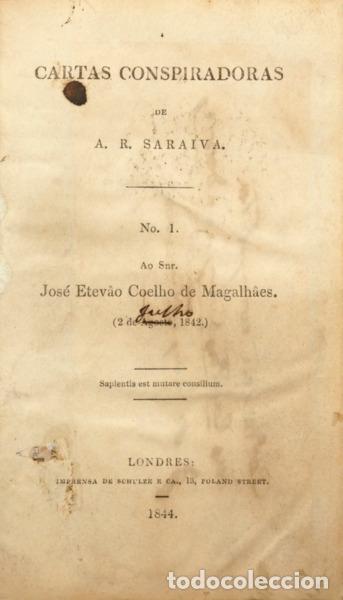 Libros antiguos: SARAIVA. (Ant&oacute;nio Ribeiro) - CARTAS CONSPIRADORAS.