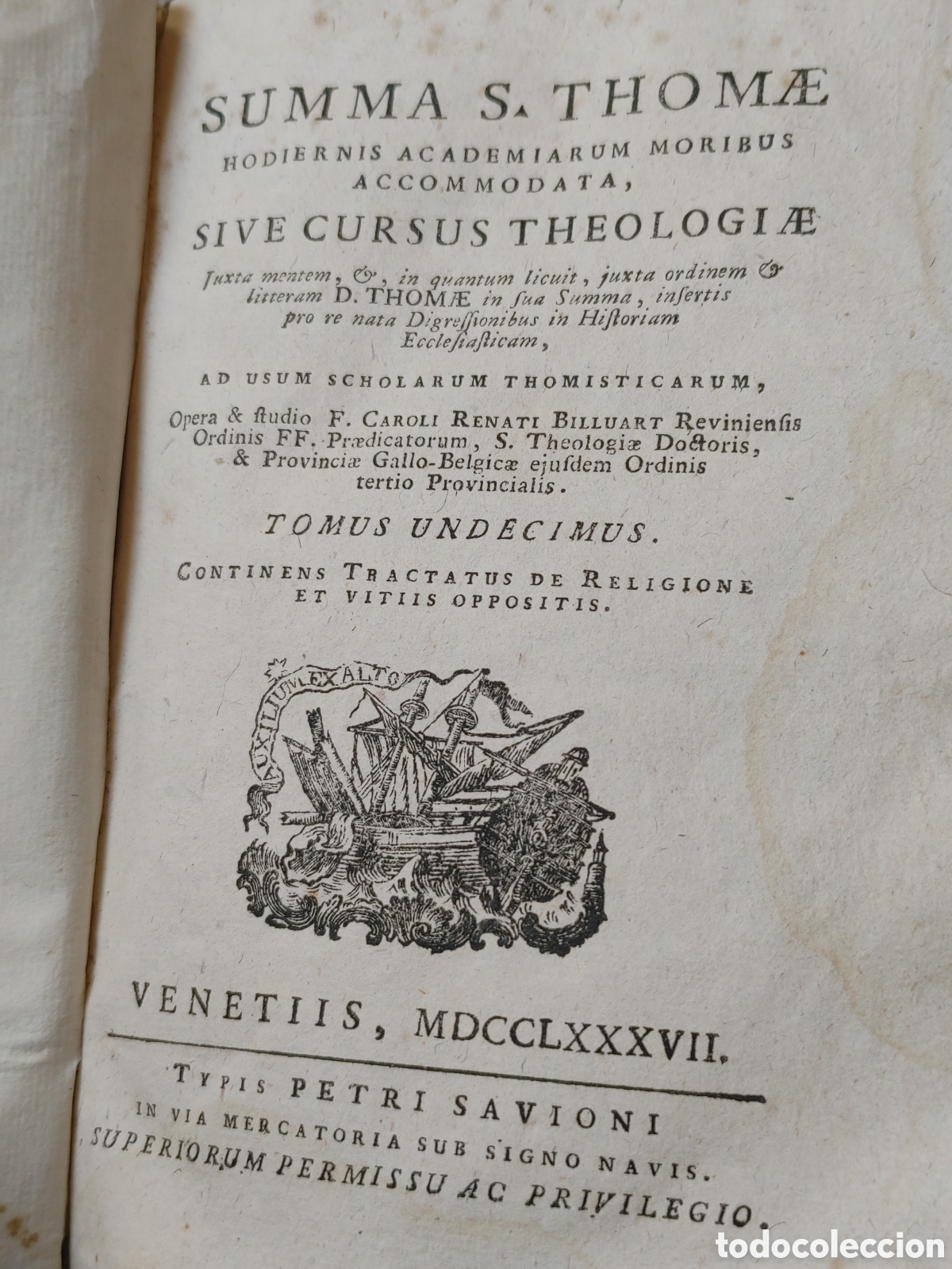 Libros antiguos: SUMMA S. THOME. SIVE CURSUS THEOLOGIA.